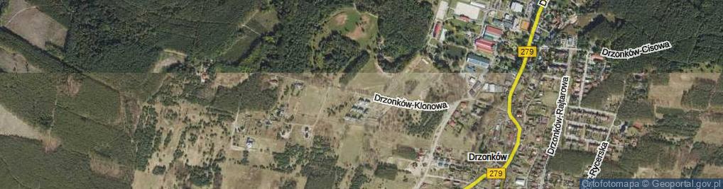 Zdjęcie satelitarne Drzonków-Klonowa ul.